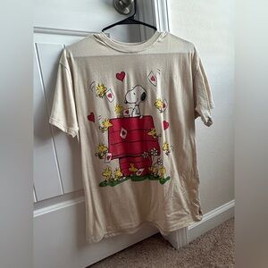 Peanuts Cream Snoopy Graphic T-Shirt